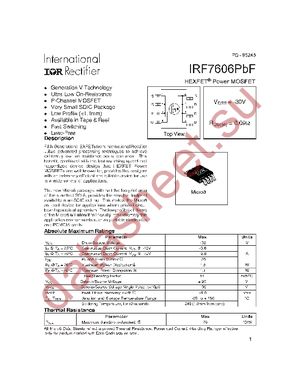 IRF7606TRPBF datasheet  